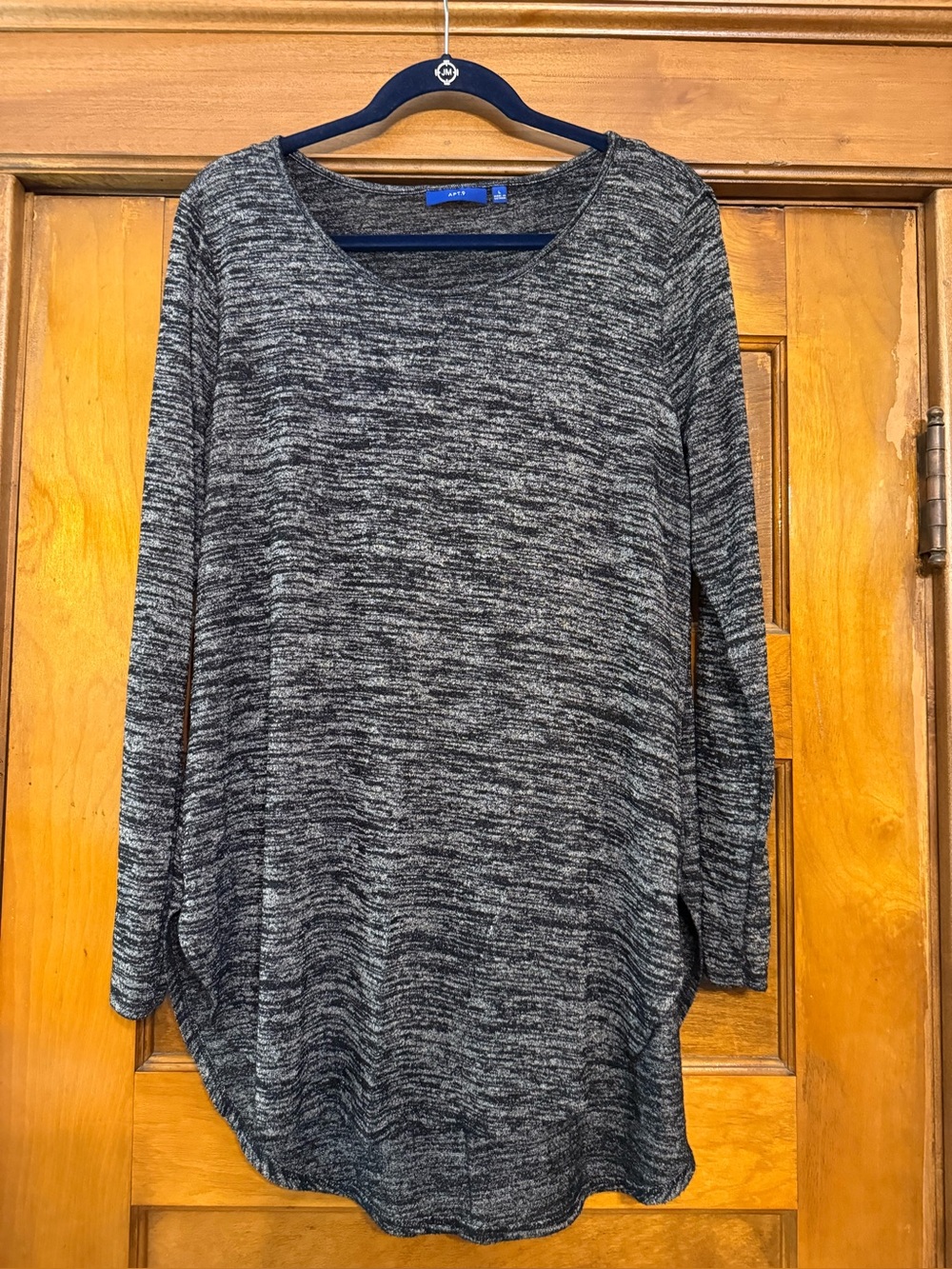 Apt. 9 Heathered Black & Gray Scoop Neck Tunic
